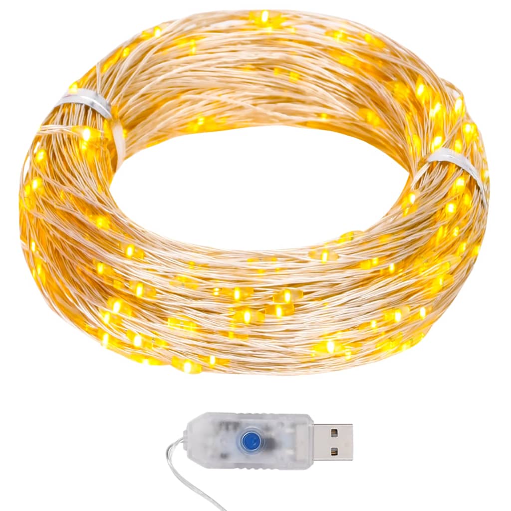 VidaXL-Lichtkabel mit 400 microLEDs warmweiß 8 Funktionen 40 m
