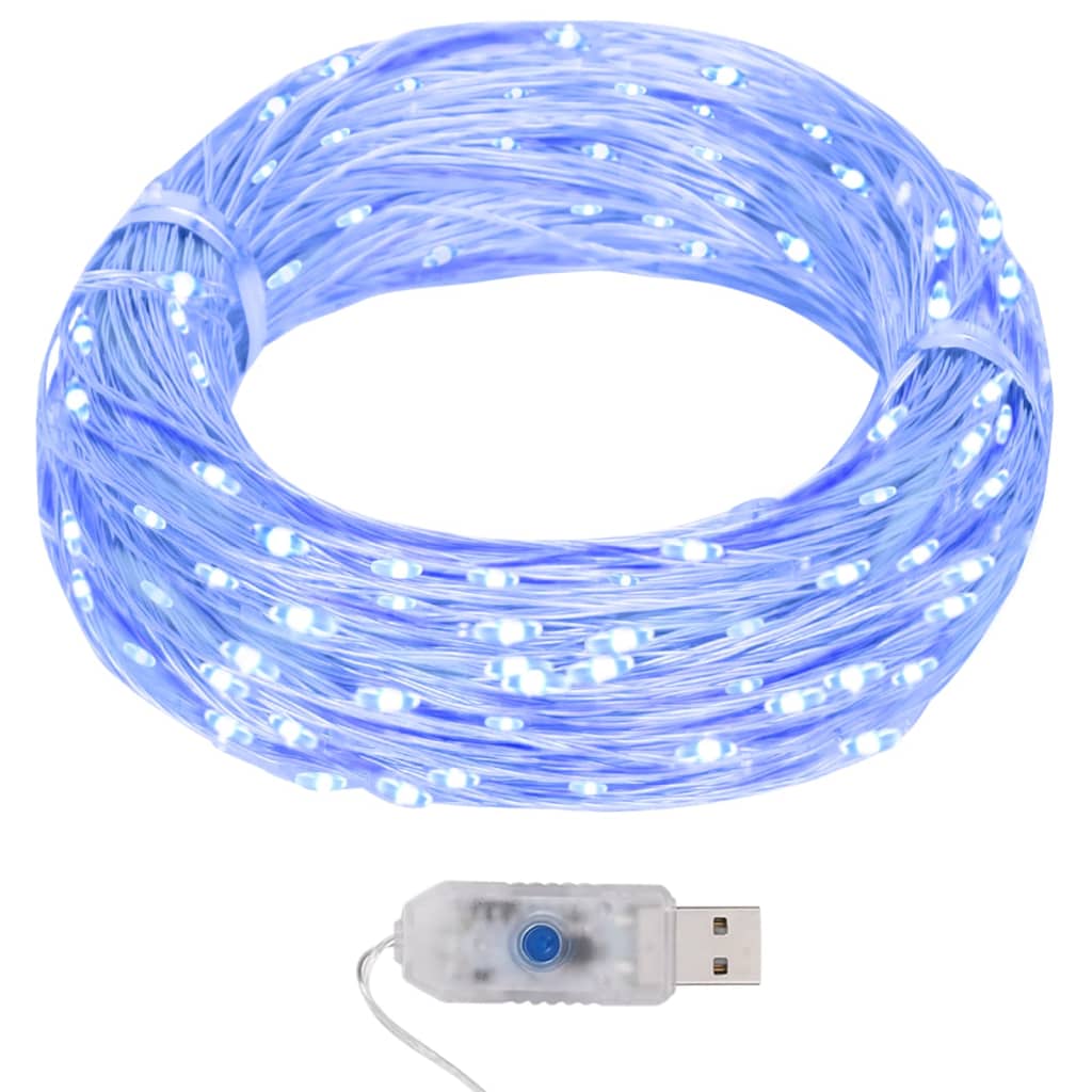 VidaXL-Lichtkabel mit 400 microLEDs blau 8 Funktionen 40 m