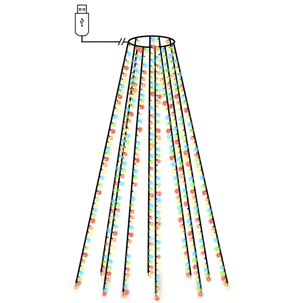 Vidaxl Weihnachtsbaumbeleuchtung 500 LEDs Multi -gelöscht in 500 cm