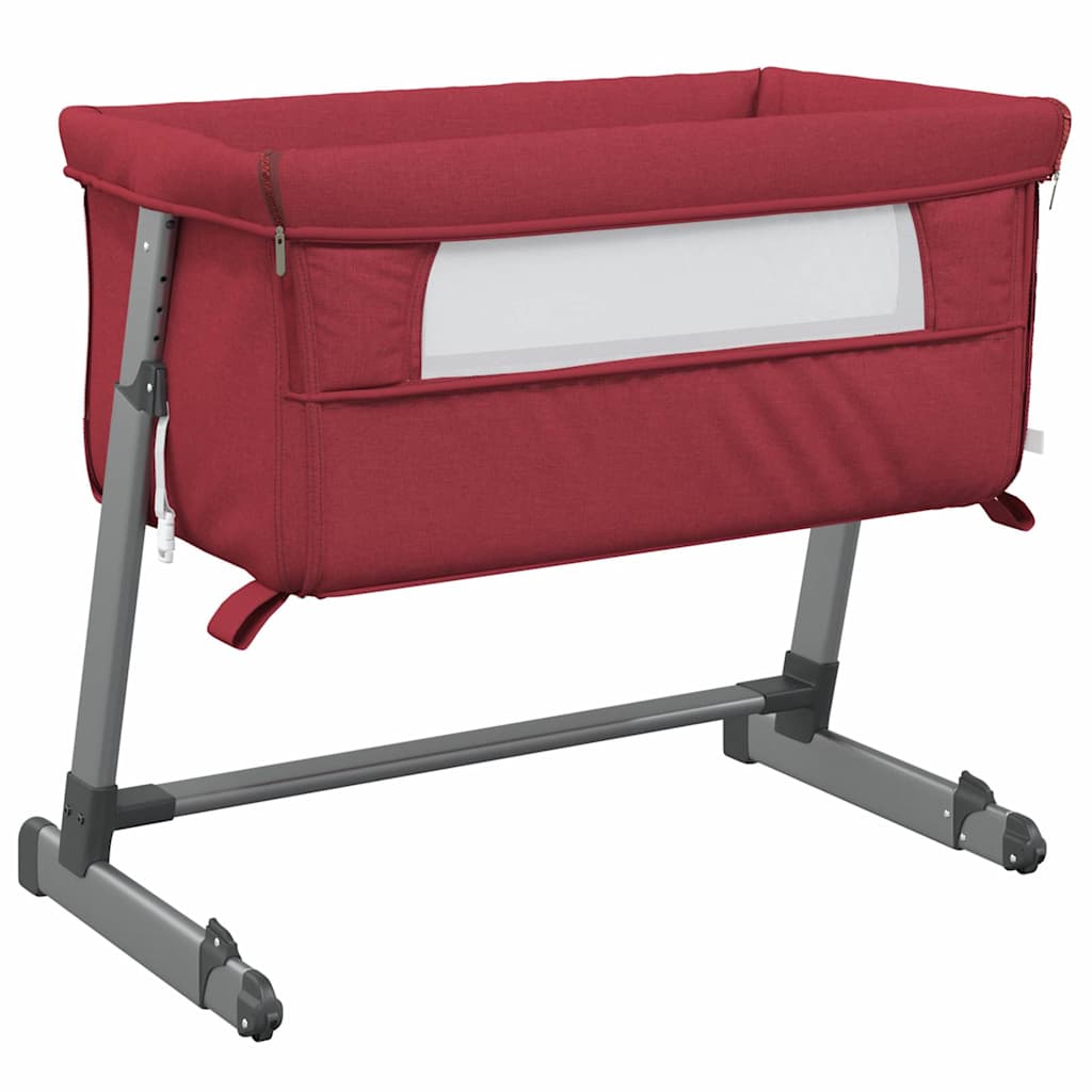 Vidaxl babybox met matras linnen rood