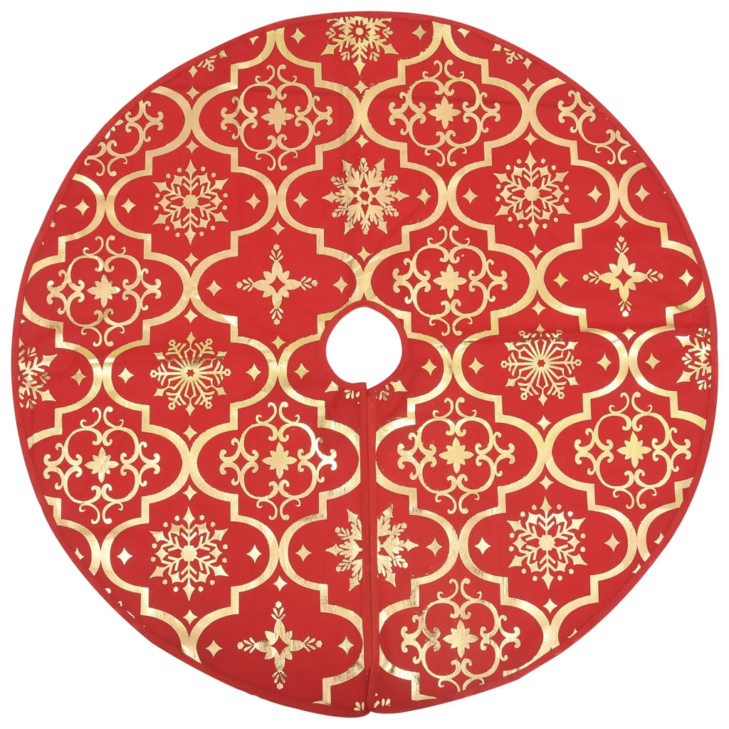 VidaXL Luxus Weihnachtsbaumrock mit Socke rot 150 cm Stoff