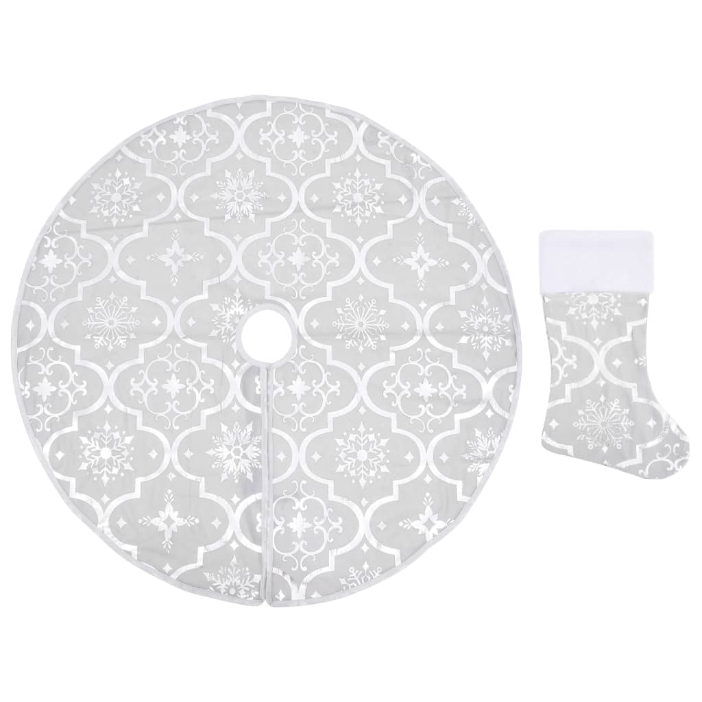 VidaXL Weihnachtsbaumrock Luxus mit Socke 150 cm Stoff Weiß