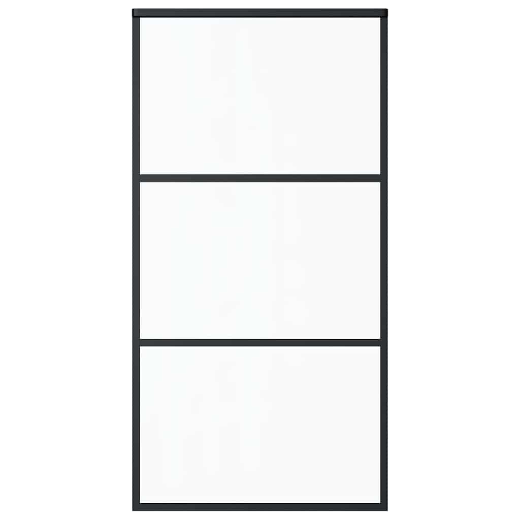Vidaxl Schiebetür 102x205 cm ESG -Glas und Aluminiumschwarz