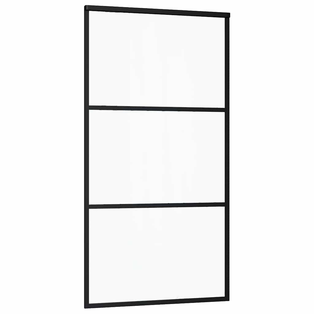 Vidaxl Schiebetür 102x205 cm ESG -Glas und Aluminiumschwarz