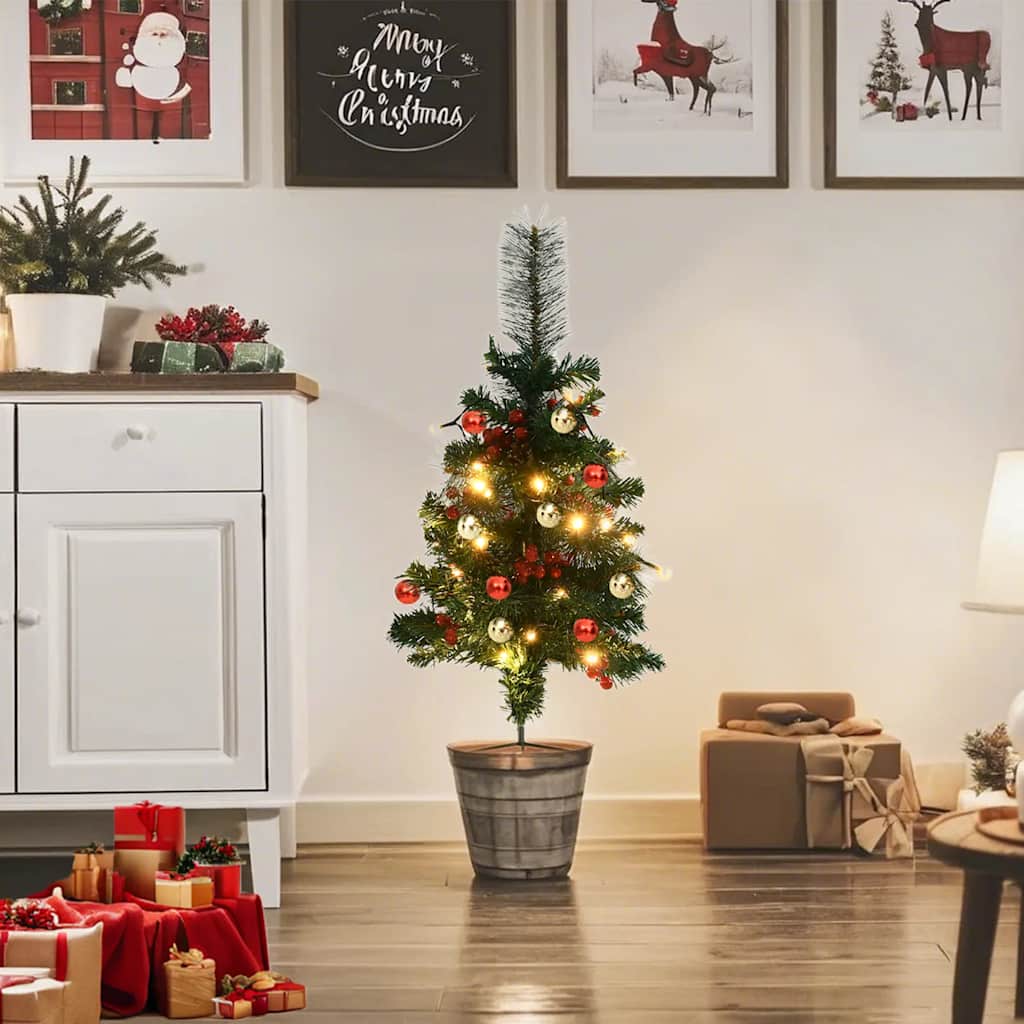 Vidaxl Tuinkerst Trees 2 ST mit Beleuchtung 76 cm PVC