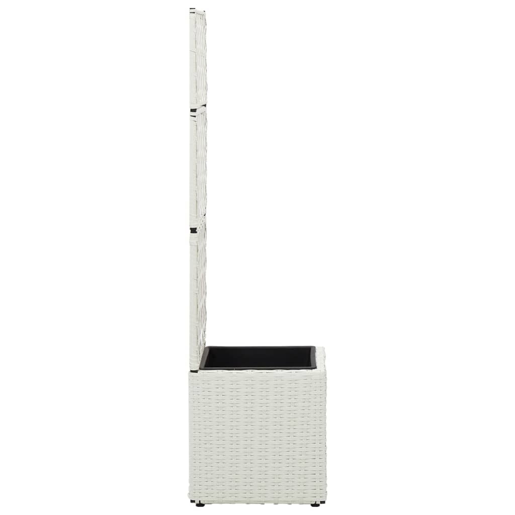 Vidaxx Spalier-Pflanzgefäß erhöht mit 1 Topf 30x30x107 cm Rattan weiß