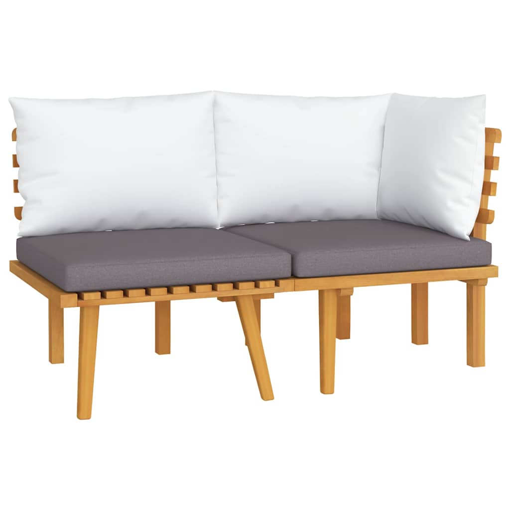 Vidaxl 2-delige loungeset met kussens massief acaciahout