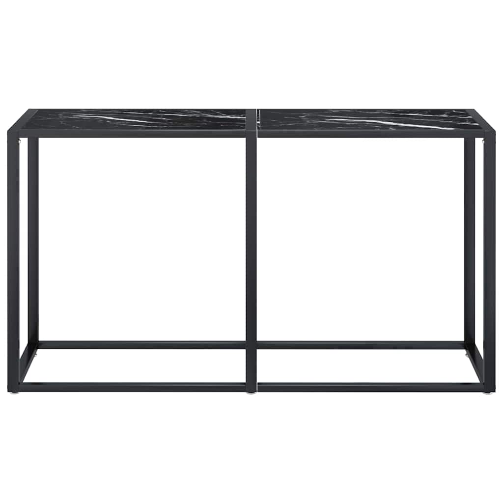 Vidaxl wandtafel 140x35x75,5 cm gehard glas zwartmarmerkleurig