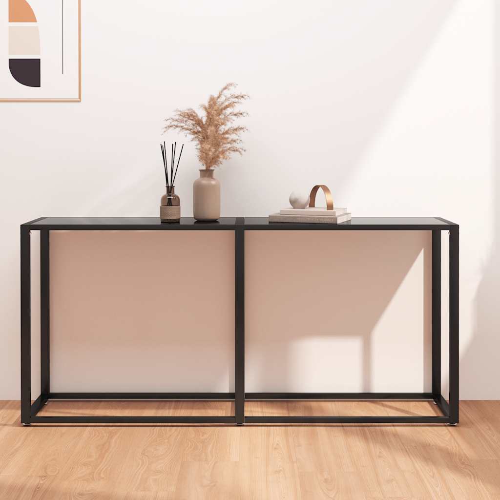 Vidaxl wandtafel 160x35x75,5 cm gehard glas zwart