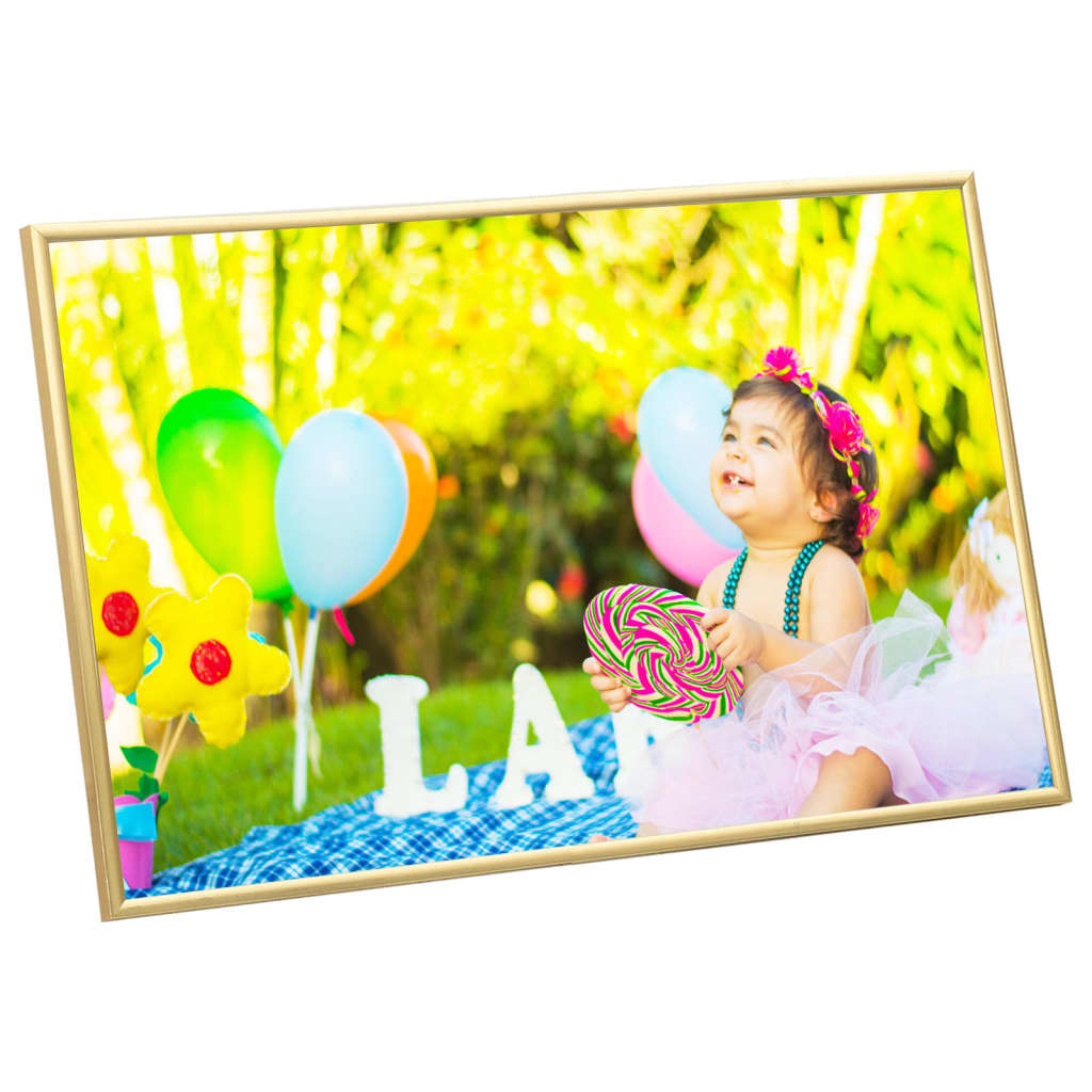 VIDAXL -Fotorahmen 5 PCs für Wand oder Tabelle 59.4x84 cm MDF Goldfarbe
