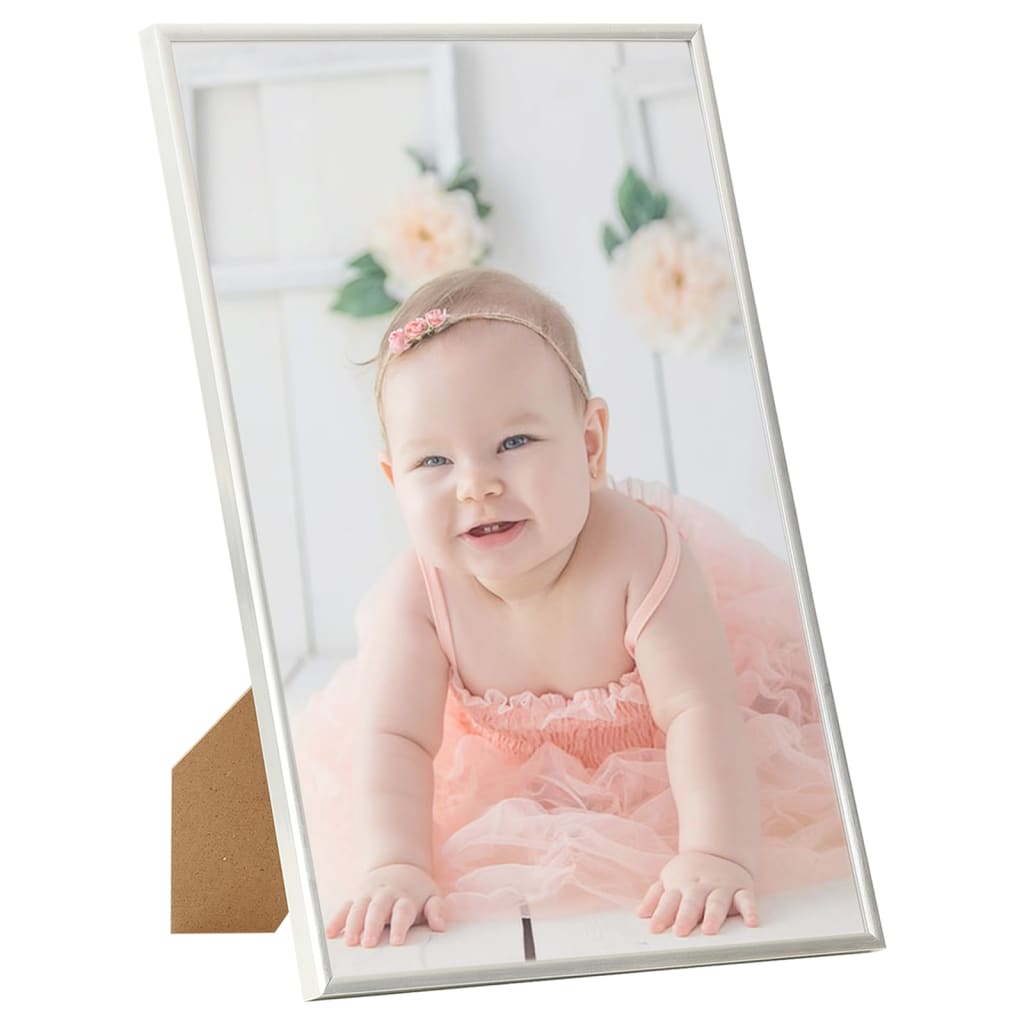 VIDAXL -Fotorahmen 5 PCs für Wand oder Tabelle 18x24 cm MDF Silberfarbe
