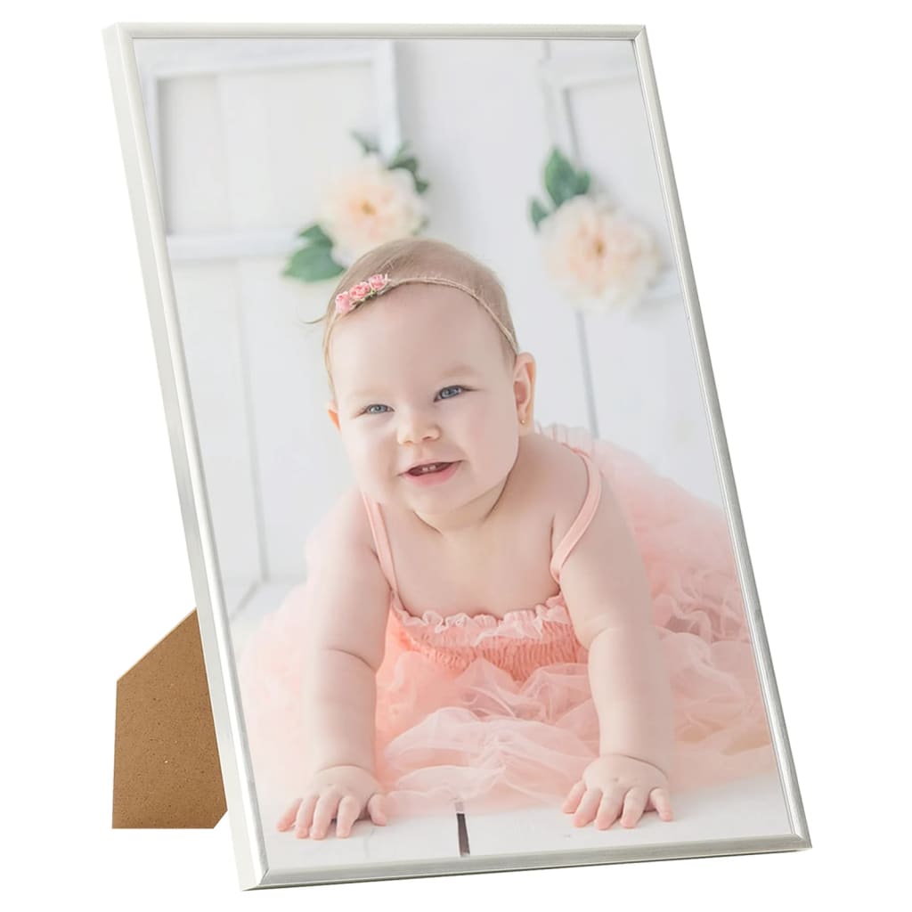 VIDAXL -Fotorahmen 3 PCs für Wand oder Tabelle 7x90 cm MDF Silberfarbe