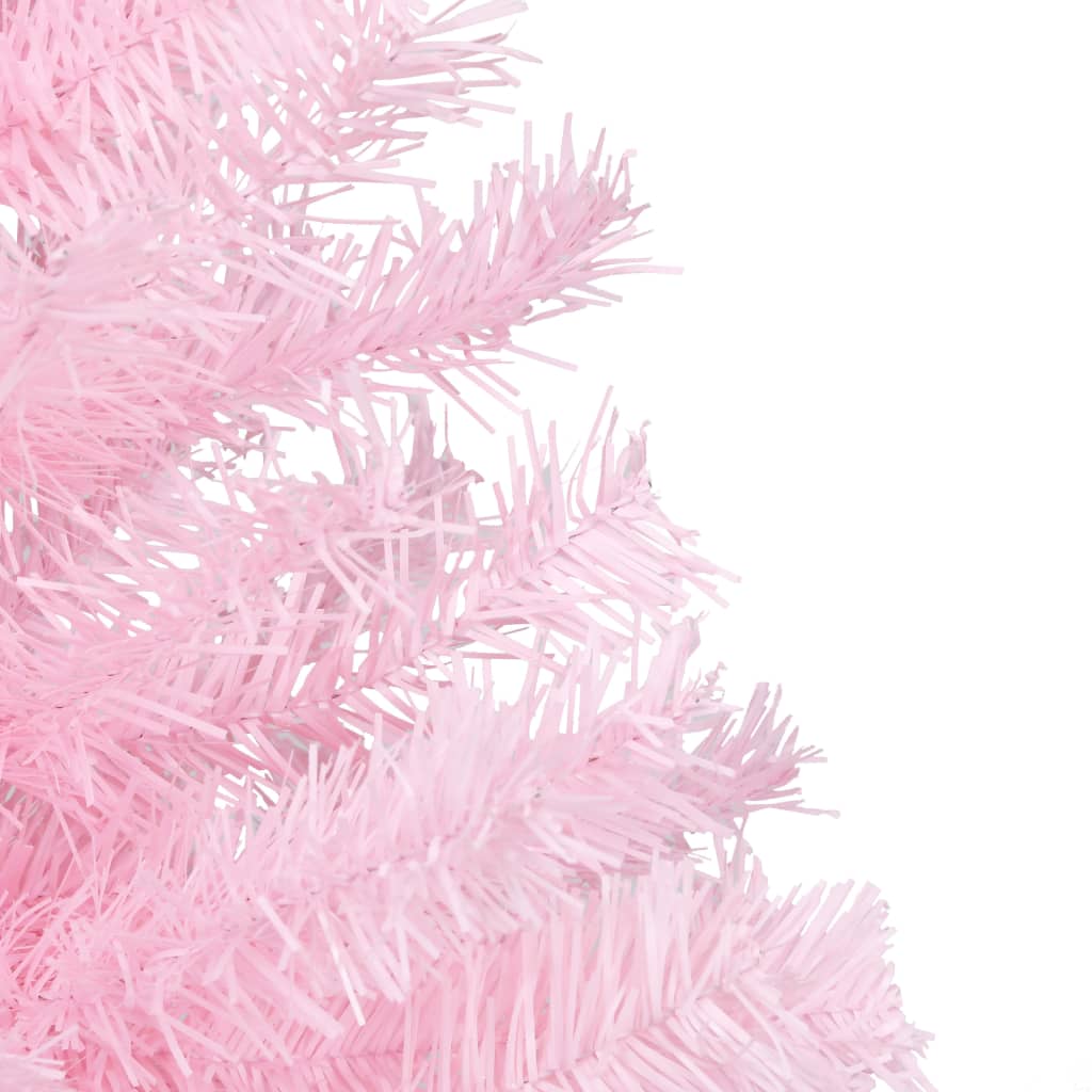 Vidaxl Kunstkerstboom mit Beleuchtung und Weihnachtskugeln 180 cm PVC Pink