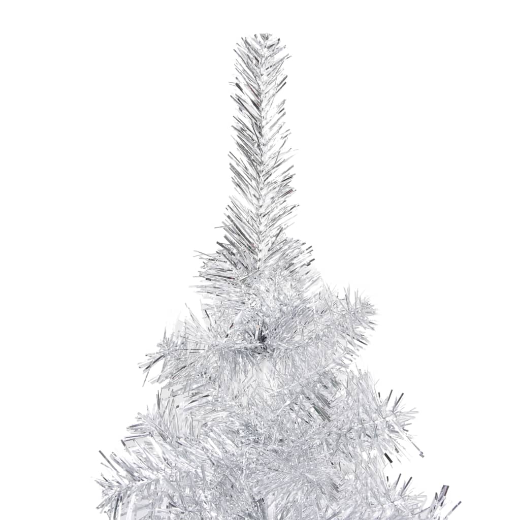 Vidaxl Kunstkerstboom mit Beleuchtung und Weihnachtsbällen 150 cm Haustier Silber