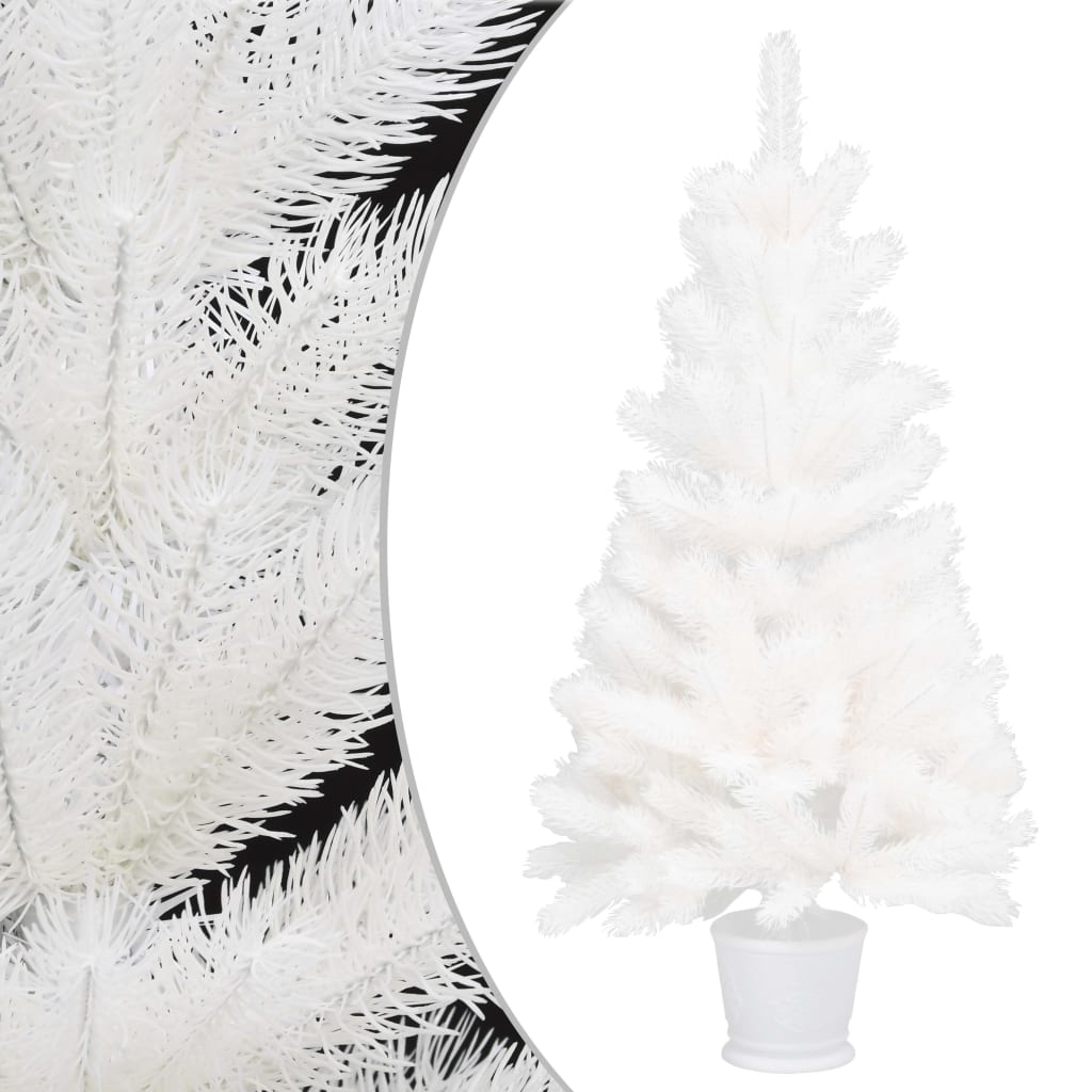 Vidaxl Kunstkerstboom mit Beleuchtung und Weihnachtsbällen 90 cm Weiß