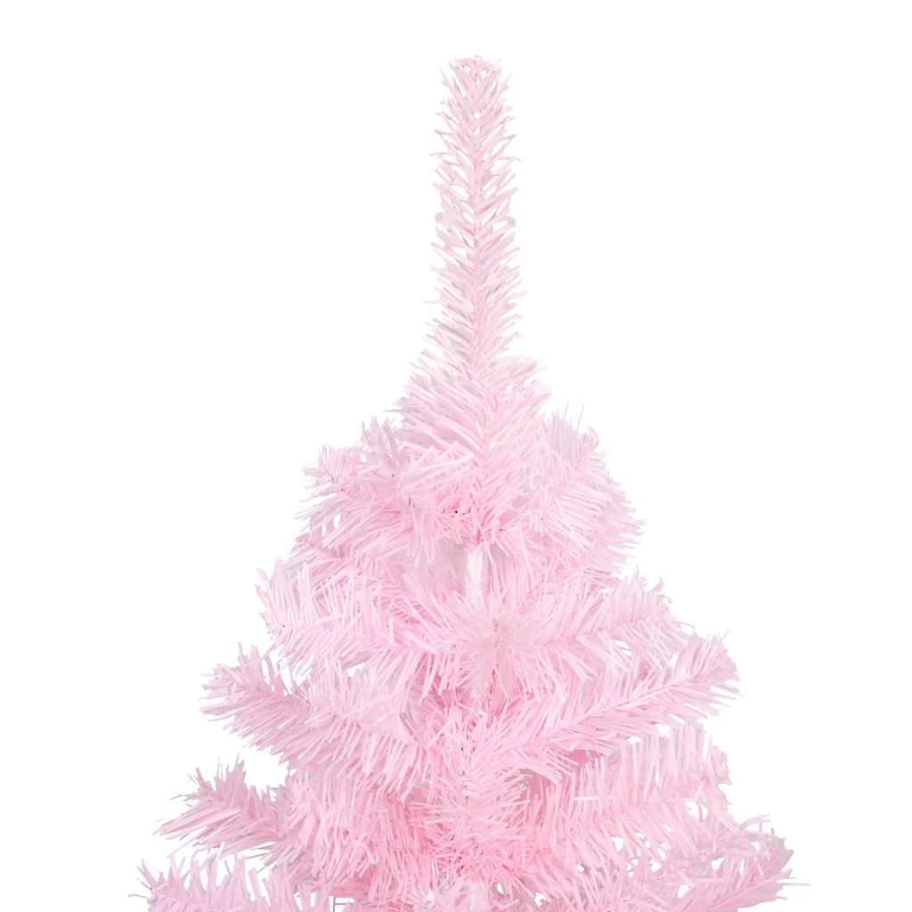 Vidaxx künstlicher Weihnachtsbaum mit Beleuchtung und Kugeln 180 cm PVC rosa