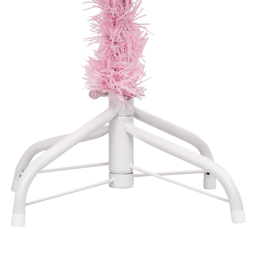 Vidaxx künstlicher Weihnachtsbaum mit Beleuchtung und Kugeln 180 cm PVC rosa