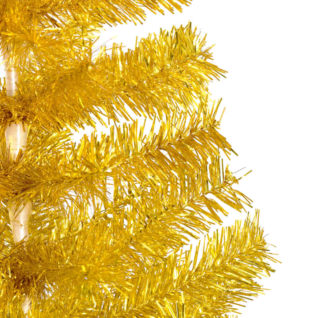 Vidaxl Kunstkerstboom mit Beleuchtung und Weihnachtskugeln 210 cm Haustier Gold