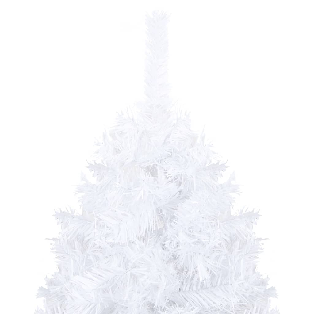 Vidaxl Kunstkerstboom mit Beleuchtung und Weihnachtskugeln 210 cm PVC Weiß