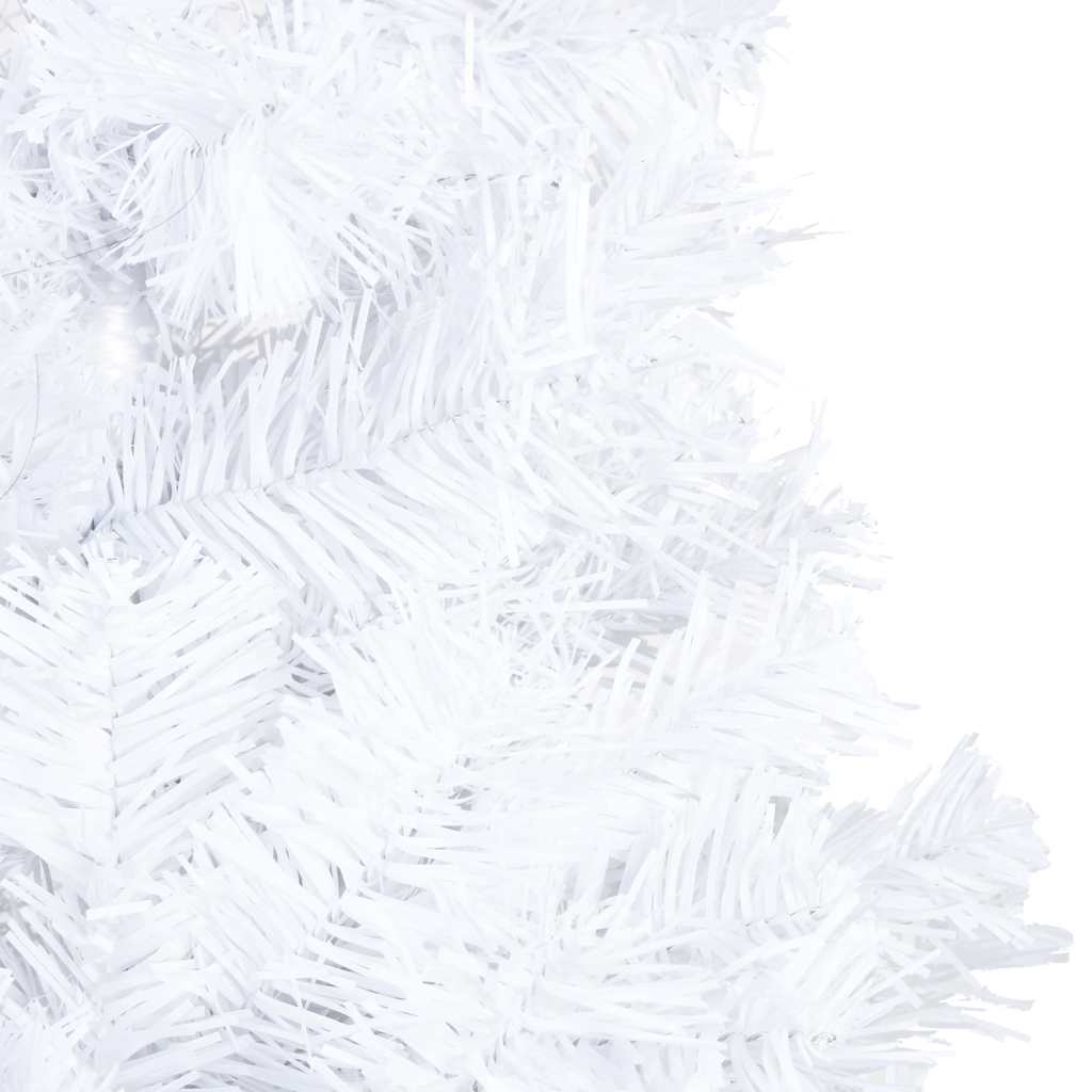 Vidaxl Kunstkerstboom mit Beleuchtung und Weihnachtskugeln 210 cm PVC Weiß