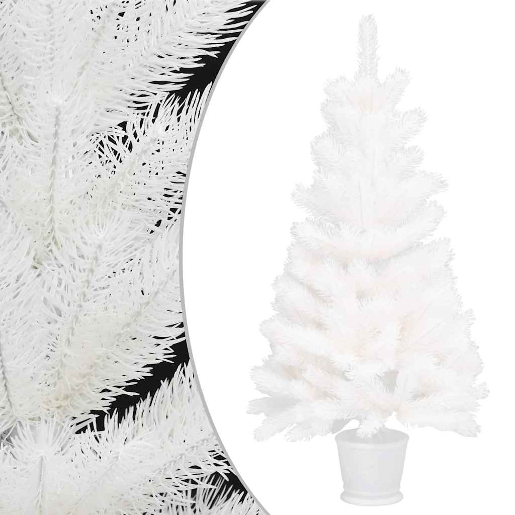 Vidaxl Kunstkerstboom mit Beleuchtung und Weihnachtsbällen 90 cm Weiß
