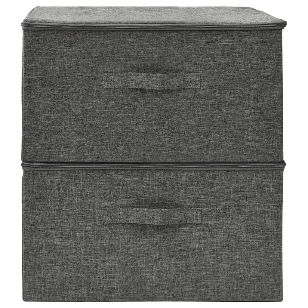VIDAXL -Speicherboxen 2 PCs 43x34x23 cm Stoffanthrazit -verkleidet