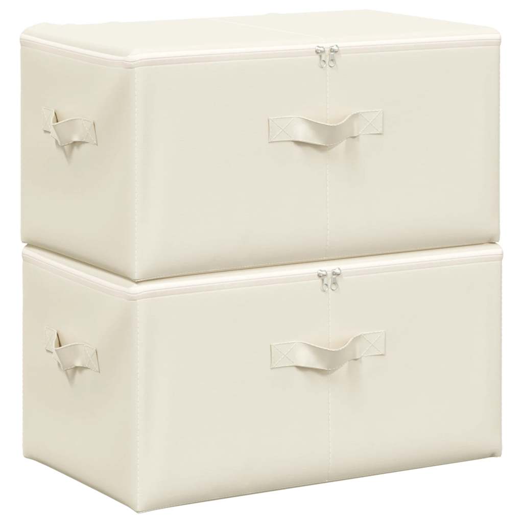 VIDAXL -Speicherboxen 2 PCs 43x34x23 cm Stoffcreme -gelöscht