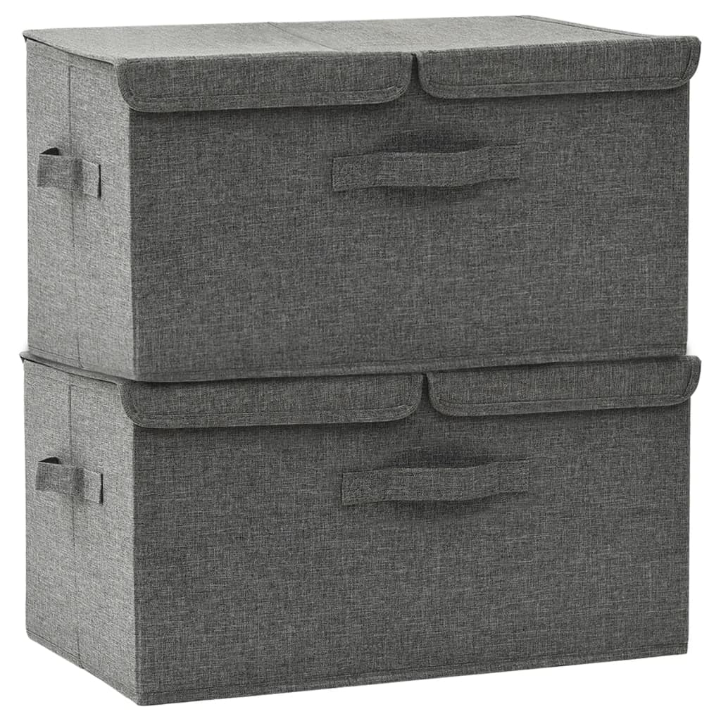 VIDAXL -Speicherboxen 2 PCs 50x30x25 cm Fabric Anthrazit -geläubt