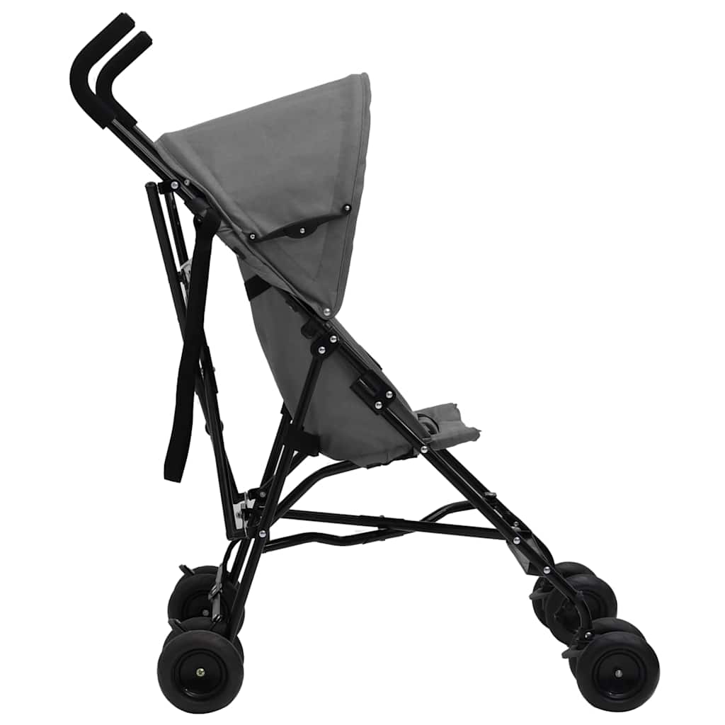 Vidaxl Kinderbuggy Stahl hellgrau und schwarz