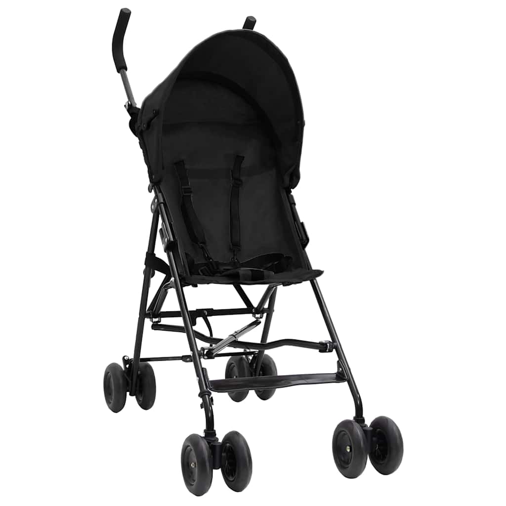 Vidaxl Kinderbuggy Stahl Anthrazit und Schwarz