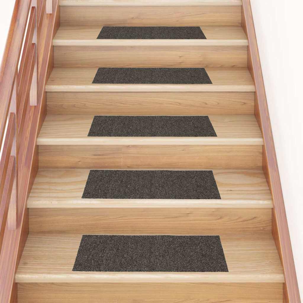 Vidaxl -Treppenmatten selbstadhäsiv 15 Teile 60x25 cm Anthrazit rechteckig