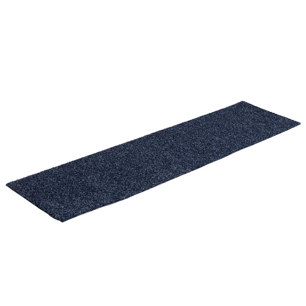 Vidaxl -Treppenmatten Selbstadhäsiv 15 Stücke 76x20 cm grau blau rechteckig