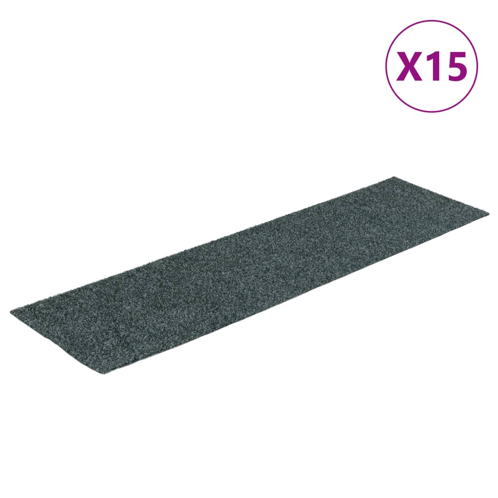 Vidaxl -Treppenmatten selbstadhäsiv 15 Teile 76x20 cm Grün Rechteckig