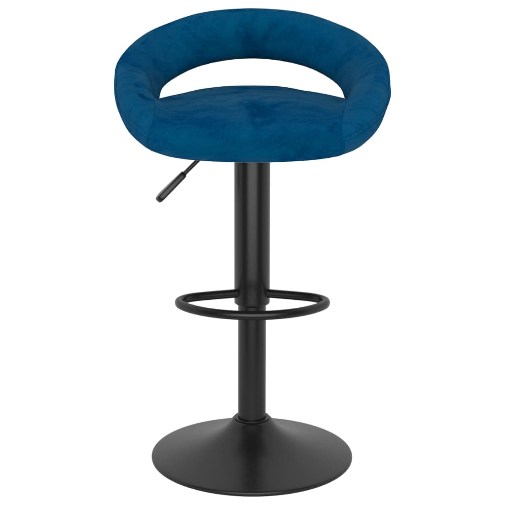 Vidaxl barkrukken 2 st fluweel blauw