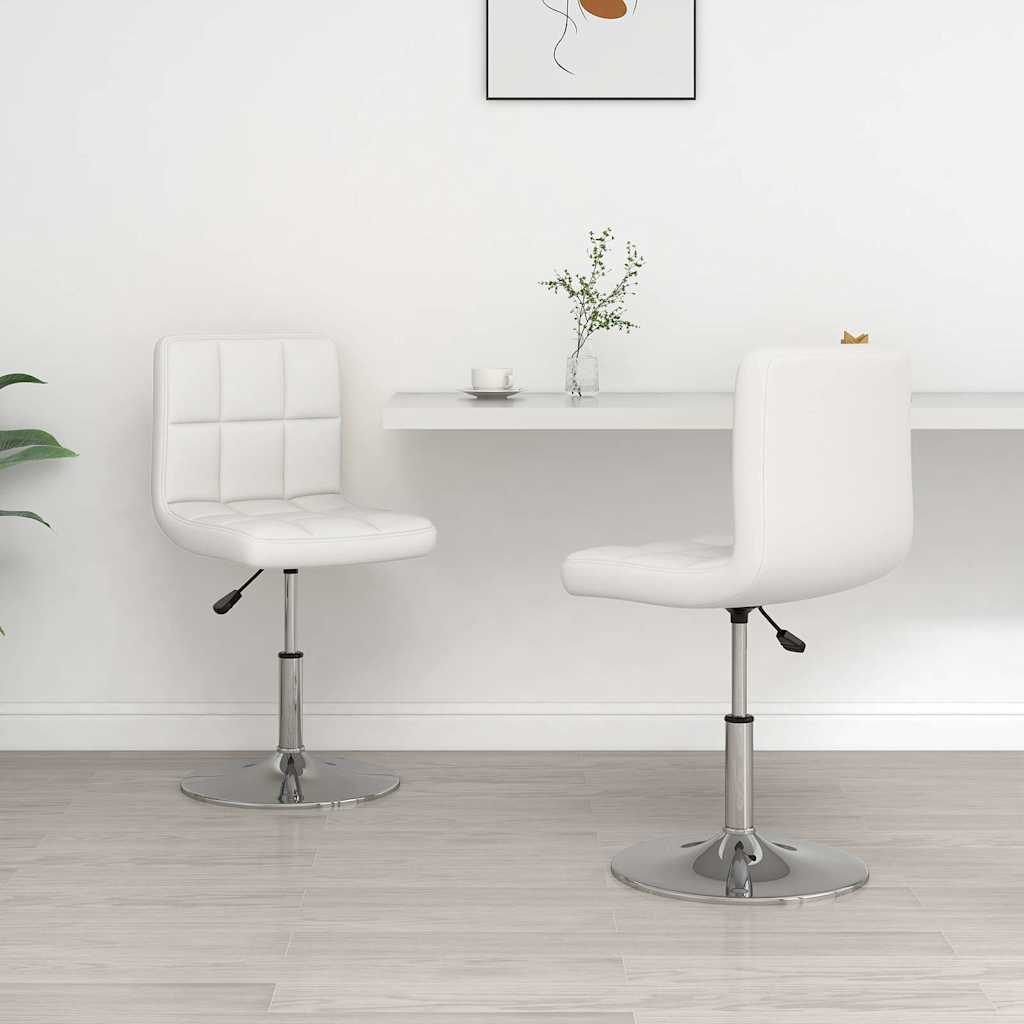 Vidaxl eetkamerstoelen 2 st kunstleer wit