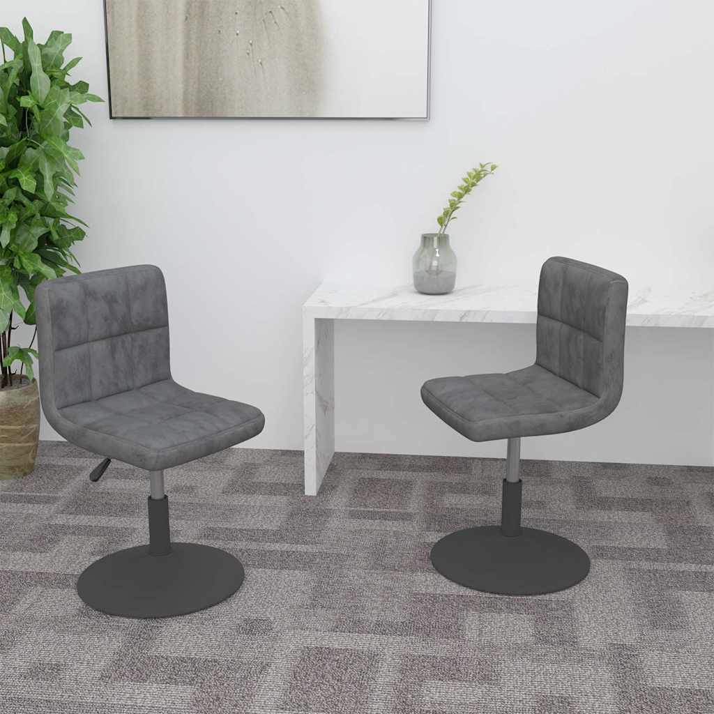 Vidaxl eetkamerstoelen draaibaar 2 st fluweel donkergrijs