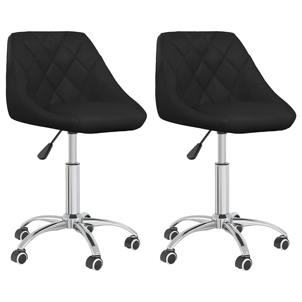 Vidaxl eetkamerstoelen draaibaar 2 st kunstleer zwart