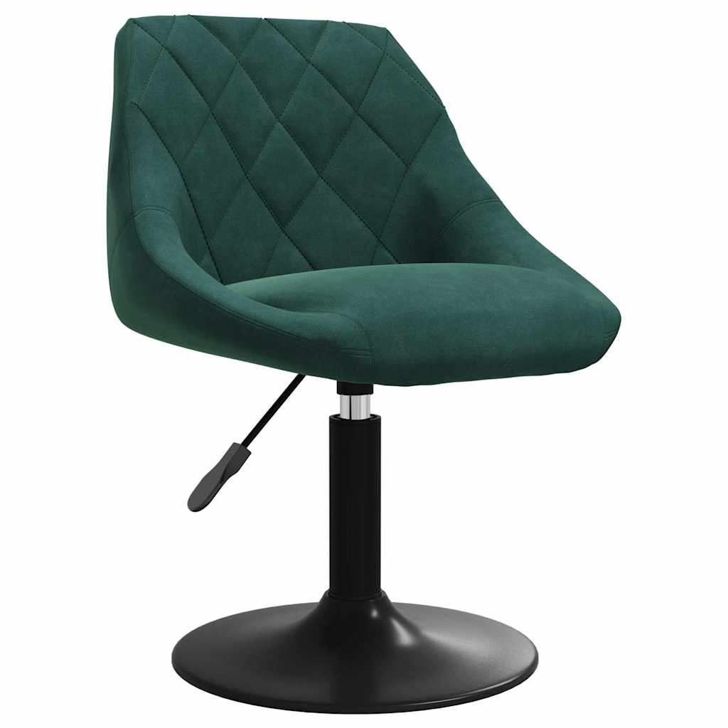 Vidaxl eetkamerstoelen draaibaar 2 st fluweel donkergroen