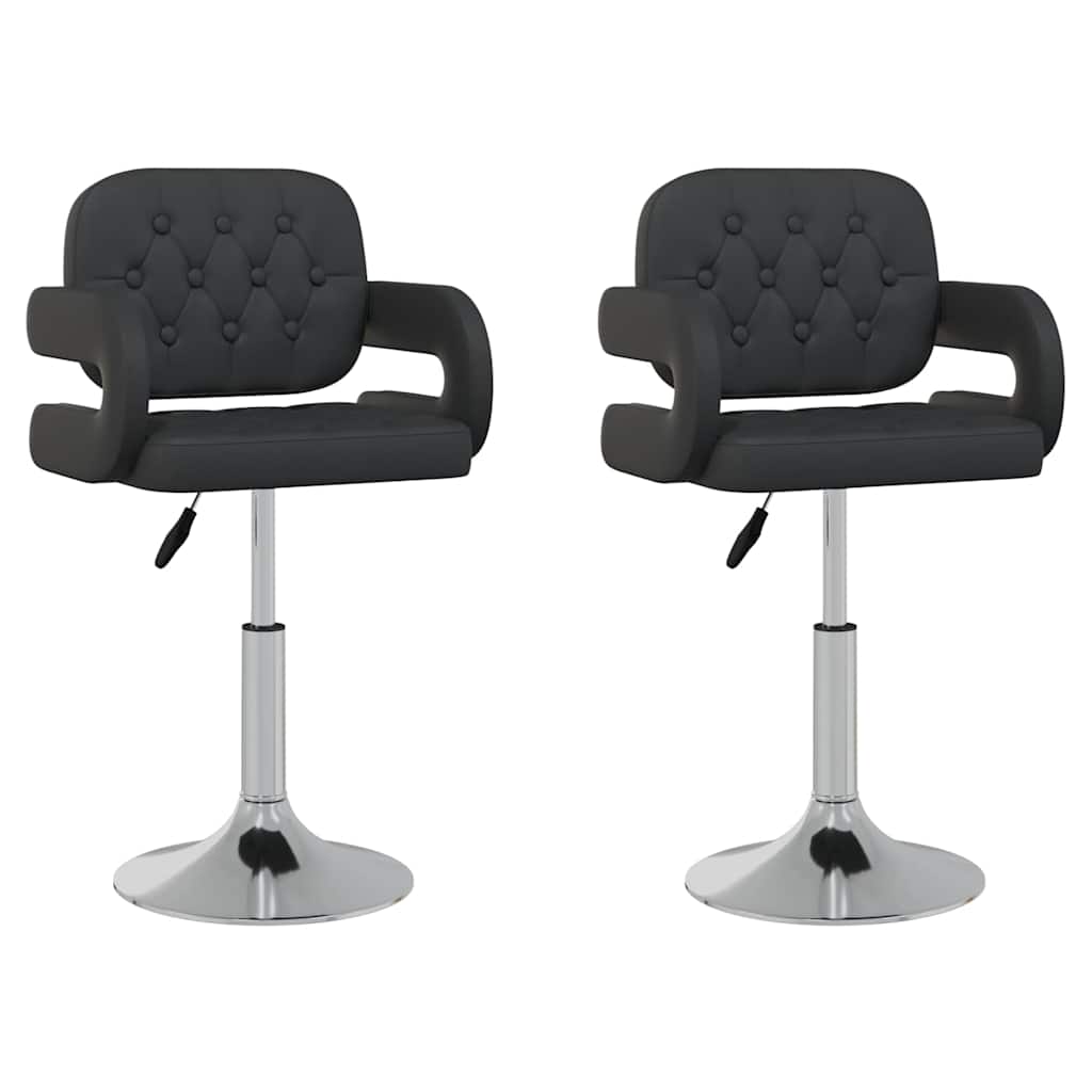 Vidaxl eetkamerstoelen draaibaar 2 st kunstleer zwart