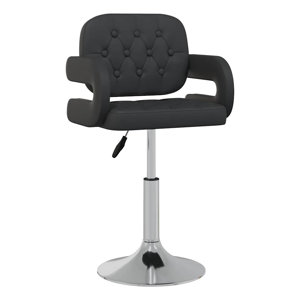 Vidaxl eetkamerstoelen draaibaar 2 st kunstleer zwart