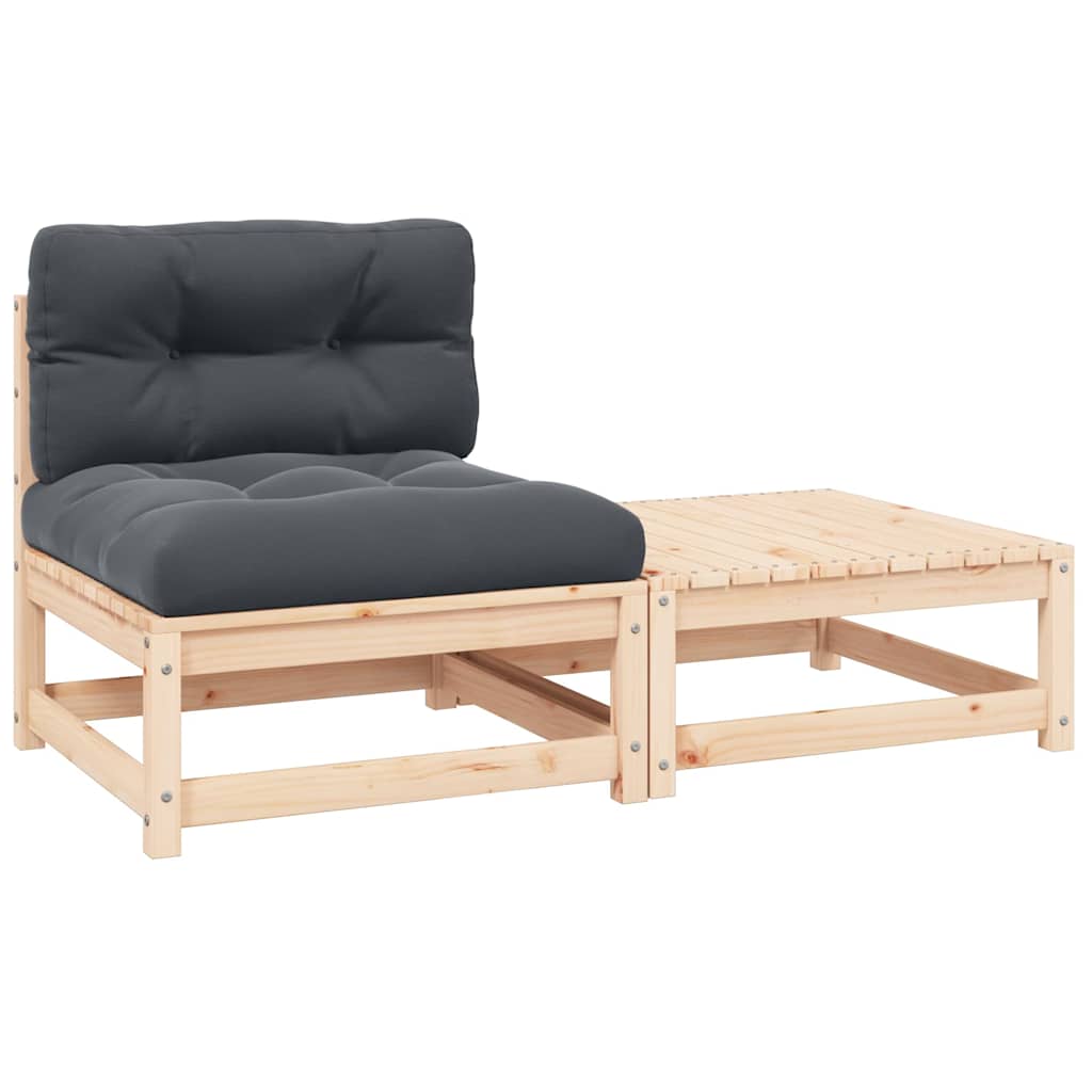 Vidaxl 2-delige loungeset met kussens massief grenenhout