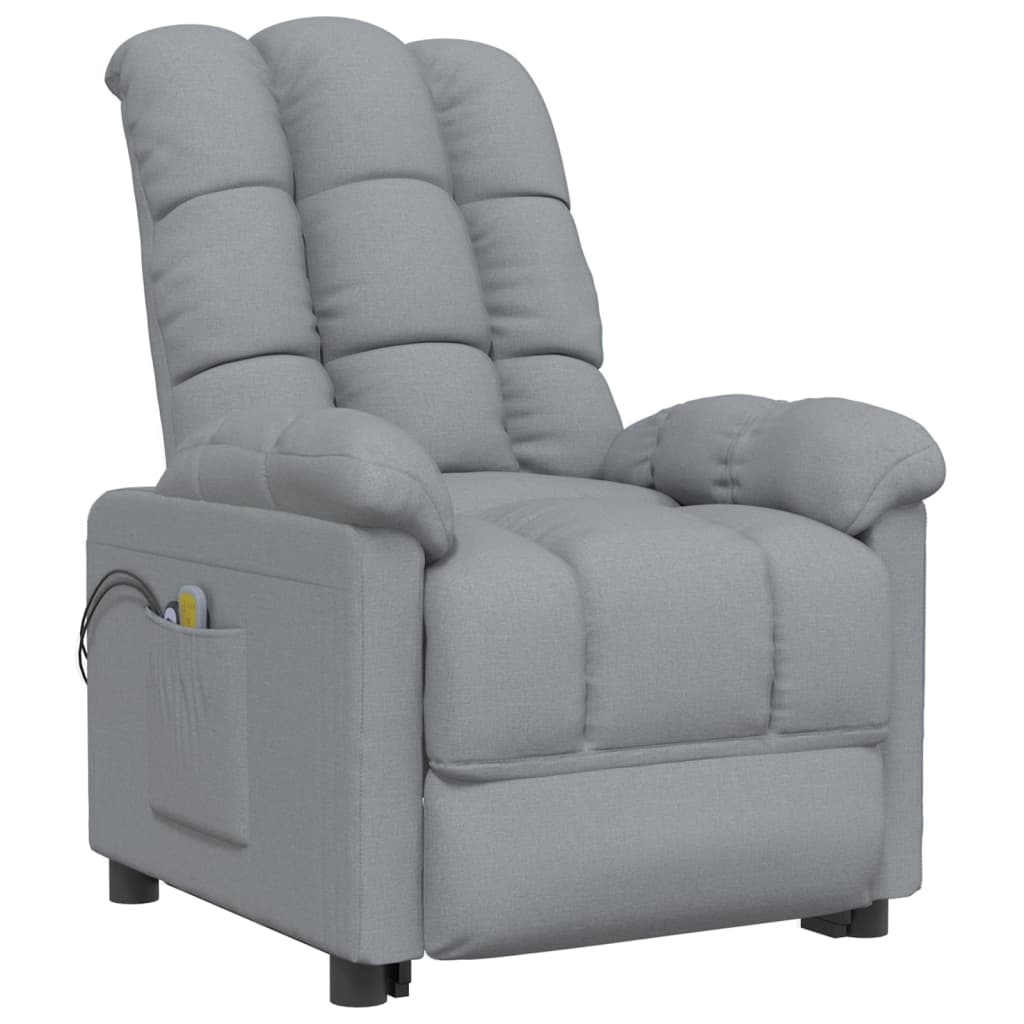 Vidaxl massagestoel elektrisch stof lichtgrijs