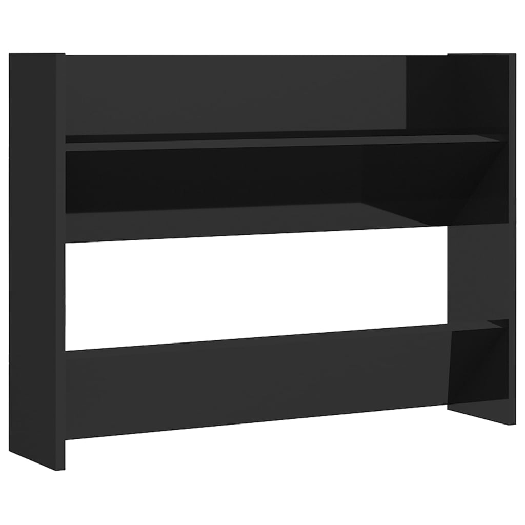 Vidaxl Wandschuhschrank 80x18x60 cm propertiertes Holz Hochglanzschwarz schwarz