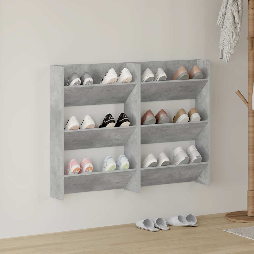 Vidaxl Wandschuhschränke 2 Stcs 60x18x90 cm Chipplattenbetonpreis
