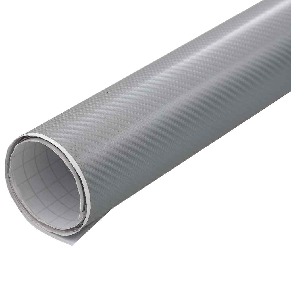 Vidaxx 2 Stück Autofolie 4d 100x150 cm + 50x150 cm Silber