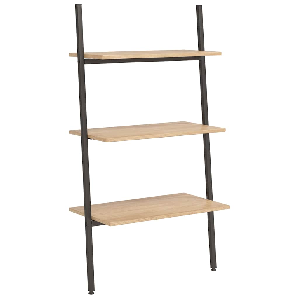 Vidaxl ladderrek met 3 schappen 64x34x116 cm lichtbruin en zwart