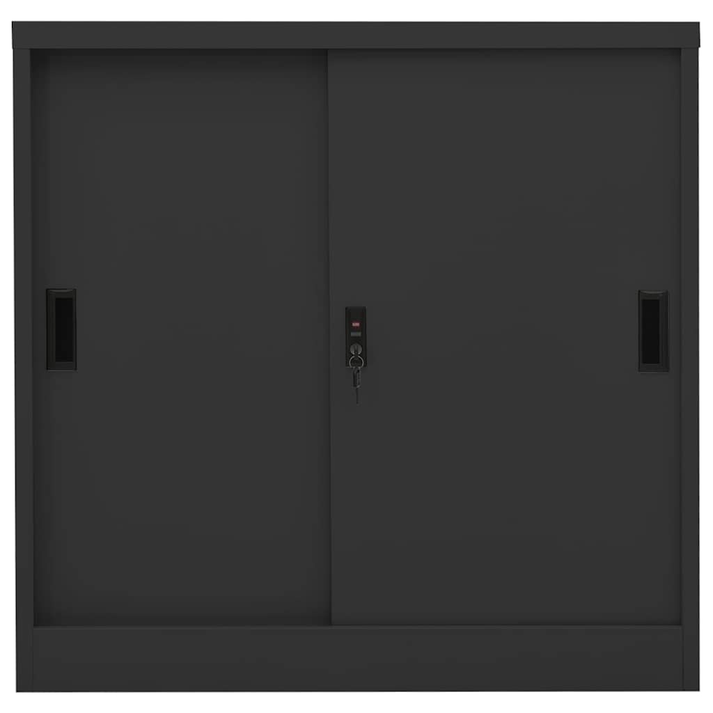 Vidaxl kantoorkast met schuifdeuren 90x40x90 cm staal antracietkleurig
