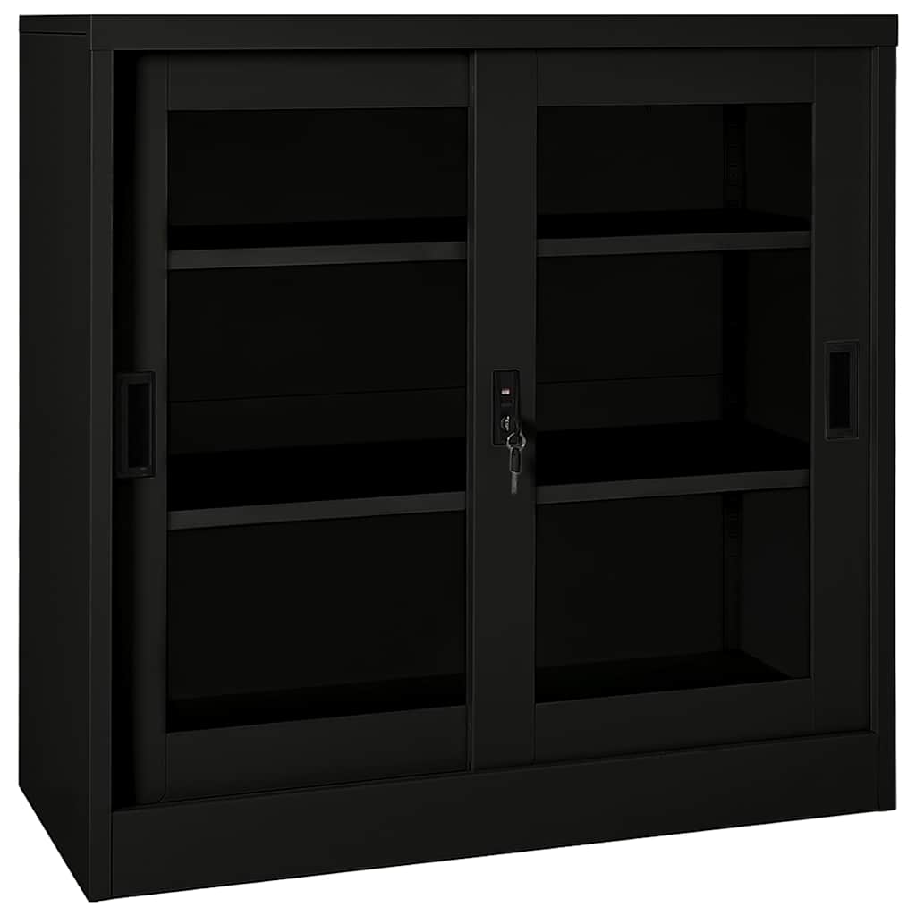 Vidaxl roldeurkast 90x40x90 cm staal zwart