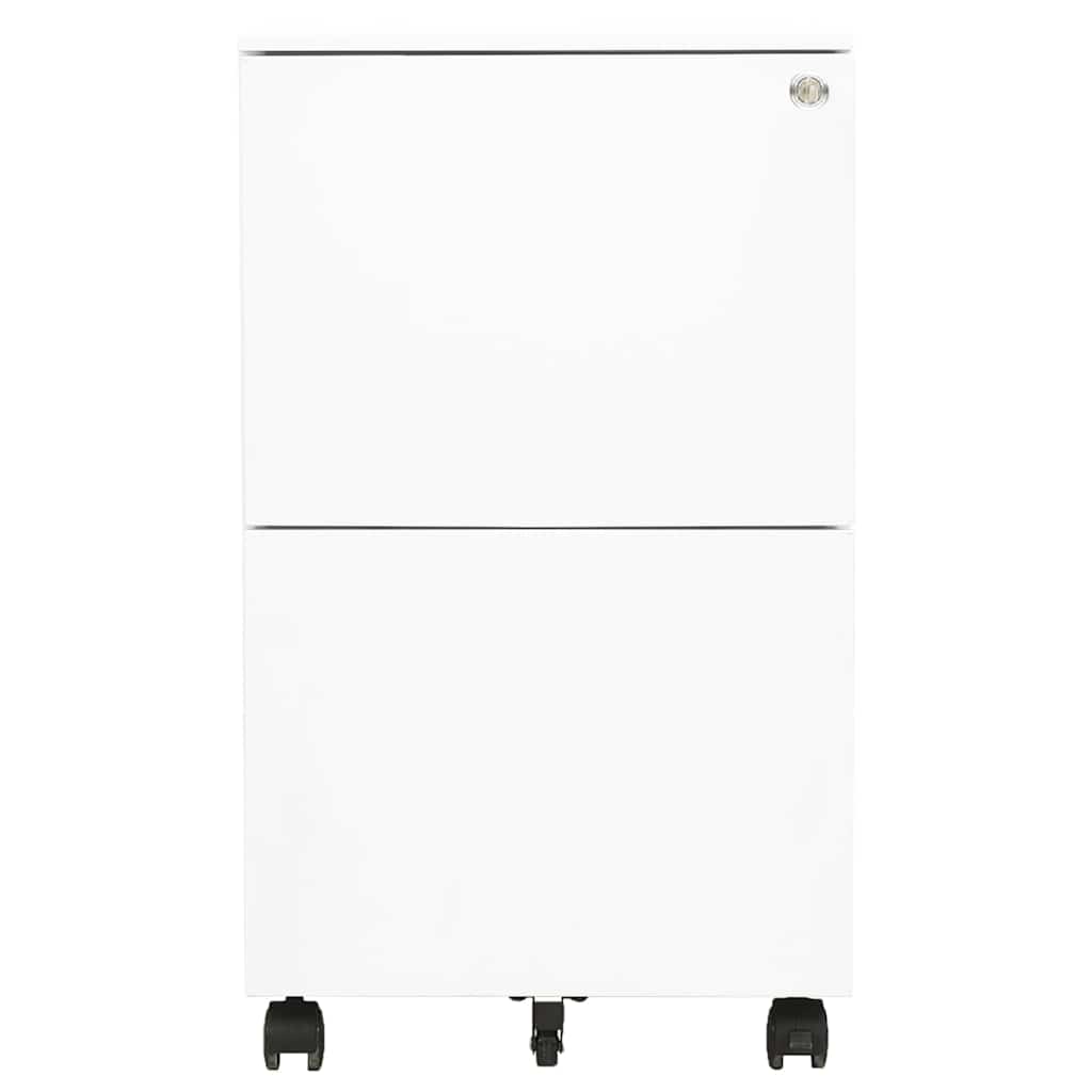 Vidaxl ladeblok verrijdbaar 39x45x67 cm staal wit