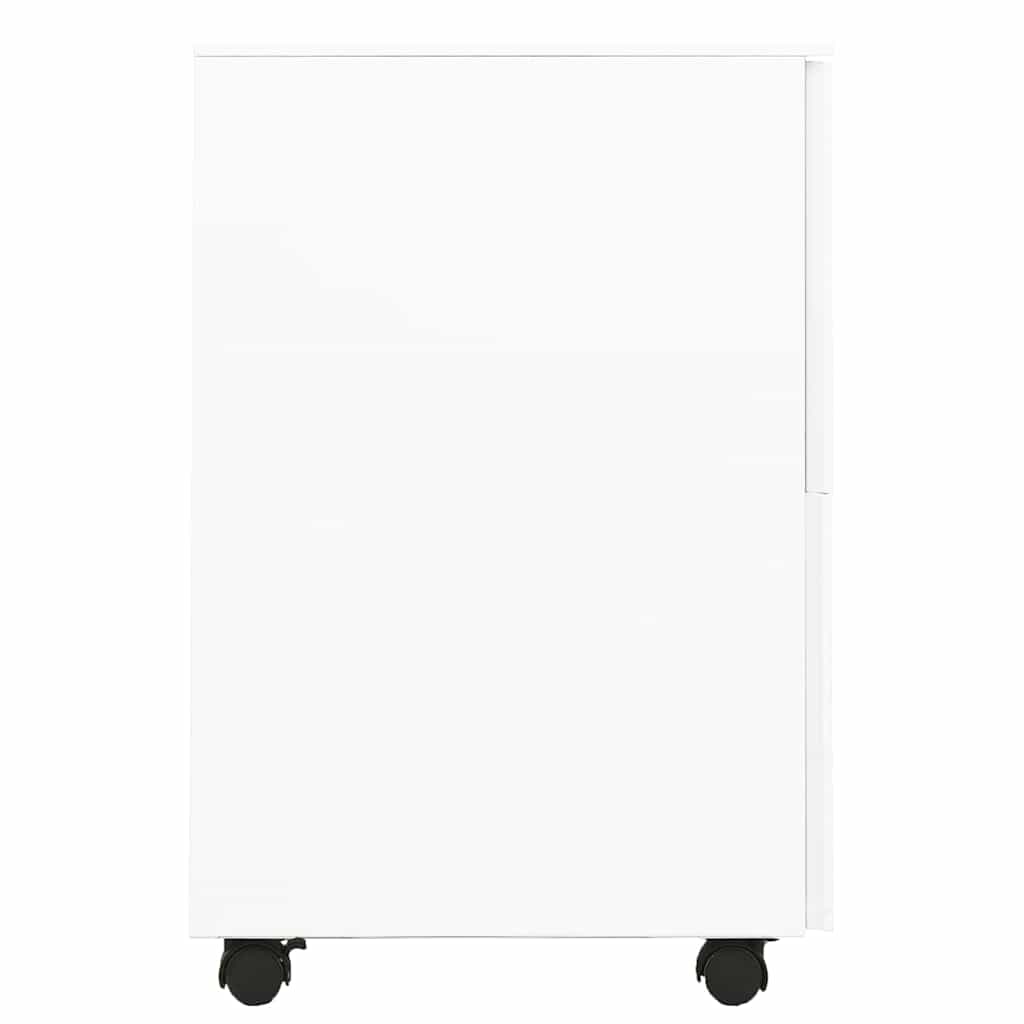 Vidaxl ladeblok verrijdbaar 39x45x67 cm staal wit